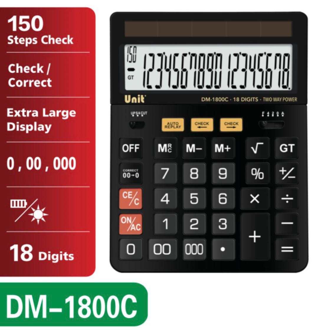 DM-1800C 18 Digit Desk Calculator