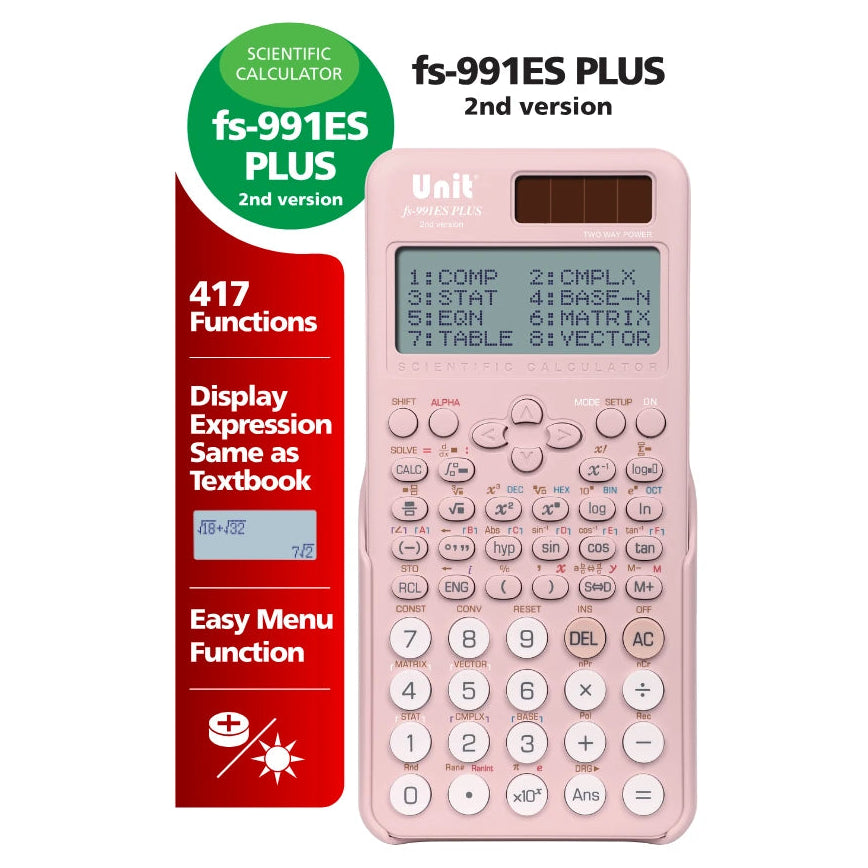 fs-991ES PLUS 2ND VERSION SCIENTIFIC CALCULATOR PINK